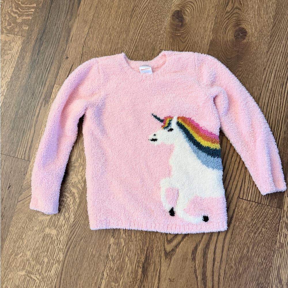 Cozy Pink Unicorn Sweater - Size 5